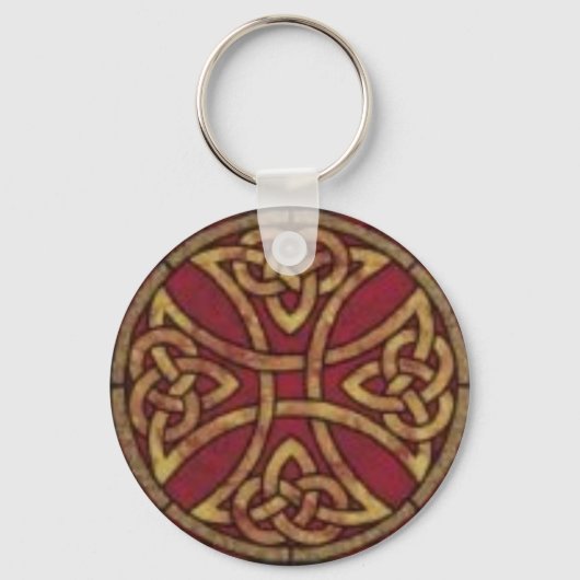 Red and Gold Celtic Knot Sleutelhanger (Voorkant)