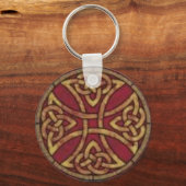 Red and Gold Celtic Knot Sleutelhanger (Voorkant)