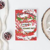 Red and Gold Christmas Cookie/Dinner Party Kaart