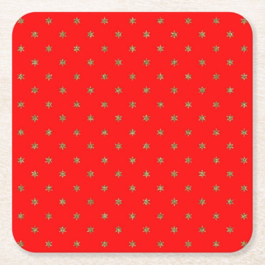 Red and Gold Christmas Kartonnen Onderzetters (Voorkant)