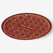 Red and Gold Christmas Luxe Snowflake Paper Plates Papieren Bordje (Gekanteld)