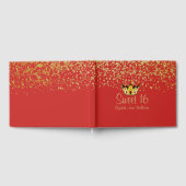 Red and Gold Crown Sweet 16 Guest Book Gastenboek (Volledig)