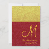 Red and Gold Damask Wedding TS211 Kaart (Achterkant)