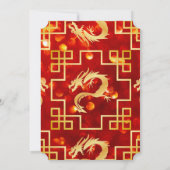 Red and Gold Dragon Wedding Bewaar de datum Save The Date (Achterkant)