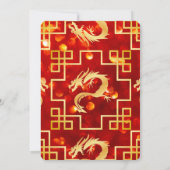 Red and Gold Dragon Wedding Bewaar de datum Save The Date (Achterkant)