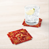 Red and Gold Dragon Wedding Ticket Onderzetter (Insitu)