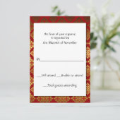 Red and Gold Elegant-reactiekaart RSVP Kaartje (Staand voorkant)