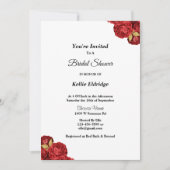 Red and Gold Floral Bridal Shower Kaart (Voorkant)