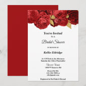 Red and Gold Floral Bridal Shower Kaart (Voorkant / Achterkant)
