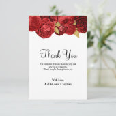 Red and Gold Floral Hartelijk dank Bedankkaart (Staand voorkant)