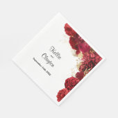 Red and Gold Floral Wedding Napkins Servet (Hoek)