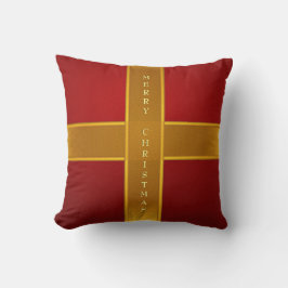 Red and Gold Gift Wrapped Merry Christmas Design Kussen