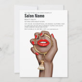 Red and Gold Glam Chic Beauty Salon Openen Kaart (Voorkant)