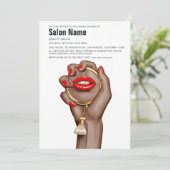 Red and Gold Glam Chic Beauty Salon Openen Kaart (Staand voorkant)