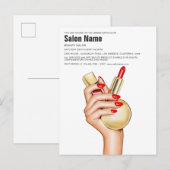 Red and Gold Glam Chic Beauty Salon Openen Uitnodiging Briefkaart (Voorkant / Achterkant)