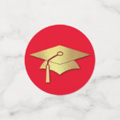 Red and Gold Graduation Confetti (Kleine voorkant)