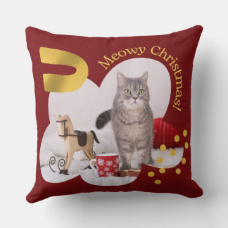 Red and Gold Handgemaakt Personal Kerstmis Pillow Kussen