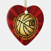 Red and Gold Heart Shaped Basketball Ornament (Rechts)