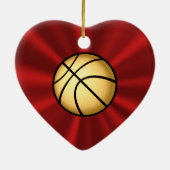 Red and Gold Heart Shaped Basketball Ornament (Achterkant)