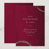 Red and Gold Holiday Cocktail Party Kaart (Voorkant / Achterkant)