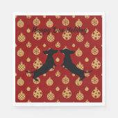 Red and Gold Holiday Dachshund Napkins Servet (Voorkant)