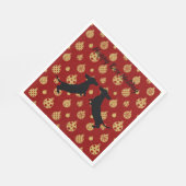 Red and Gold Holiday Dachshund Napkins Servet (Hoek)