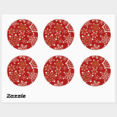 Red and Gold Holiday Patroon Ronde Sticker (Vel)