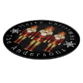 Red and Gold Kerstmis Nutcrackers Personalize Cut Snijplank (Hoek)