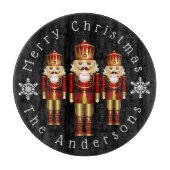 Red and Gold Kerstmis Nutcrackers Personalize Cut Snijplank (Voorkant)