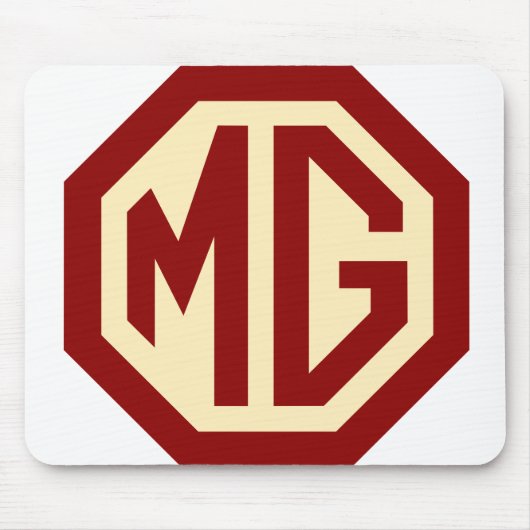 Red and Gold MG Logo Mousepad Muismat (Voorkant)