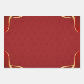 Red and Gold Modern Elegant Gift Inpakpapier Vel (Voorkant)