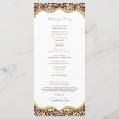 Red and Gold Monogram Wedding Program Programmakaart (Achterkant)