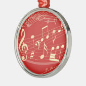 Red and Gold Musical Kerstversiering Metalen Ornament (Links)
