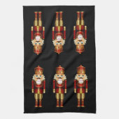 Red and Gold Nutcrackers Kitchen Towel Theedoek (Verticaal)