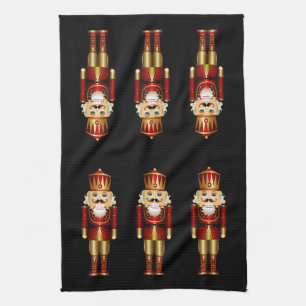 Red and Gold Nutcrackers Kitchen Towel Theedoek