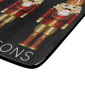 Red and Gold Nutcrackers op Black Personalize Cutt Snijplank (Hoek)
