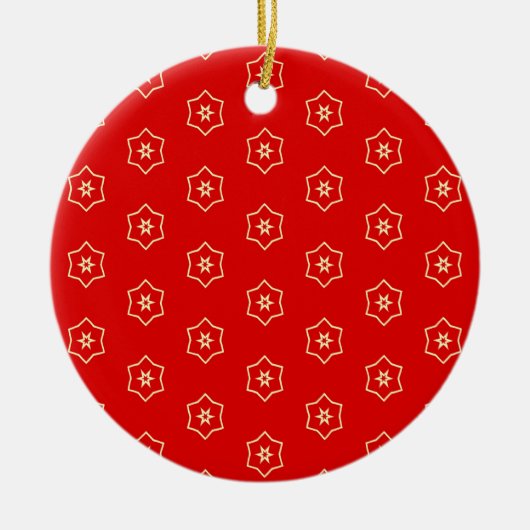 Red and Gold Ornamental Design Keramisch Ornament (Voorkant)