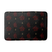 Red and Gold Pagodas Chinoiserie Bath Mat (Voorkant)