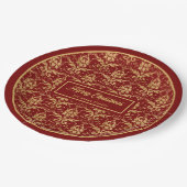 Red and Gold Paper Plates Personalized Holiday Papieren Bordje (Gekanteld)
