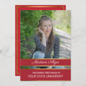 Red and Gold Photo Trunk Party Kaart (Voorkant / Achterkant)