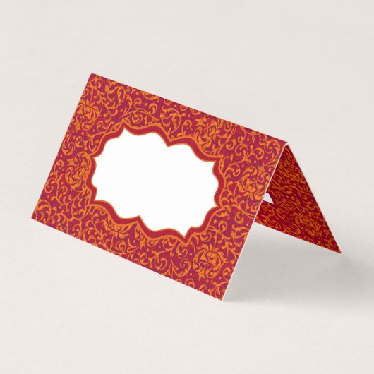 Red and Gold Renaissance Tudor Damask Floral Kaart (Voorkant)