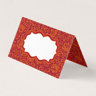 Red and Gold Renaissance Tudor Damask Floral Kaart
