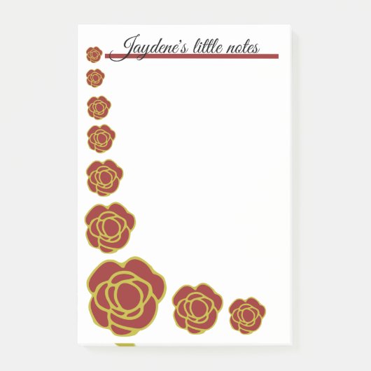 Red And Gold Roses Post-it® Notes (Voorkant)
