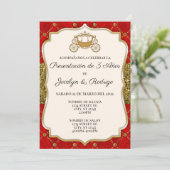 Red and Gold Royal Invitation Kaart (Staand voorkant)