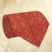 Red and Gold Scrollwork Chinese New Years Stropdas