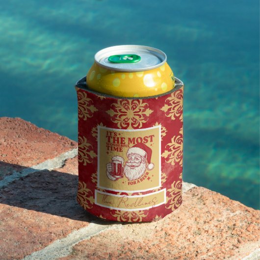 Red and Gold Snowflakes Christmas patterns Blikjeskoeler (Insitu Zwembad)