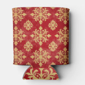 Red and Gold Snowflakes Christmas patterns Blikjeskoeler (Achterkant)