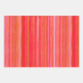 Red and Gold Striped Kerstfeestroodpatroon Inpakpapier Vel (Voorkant 2)