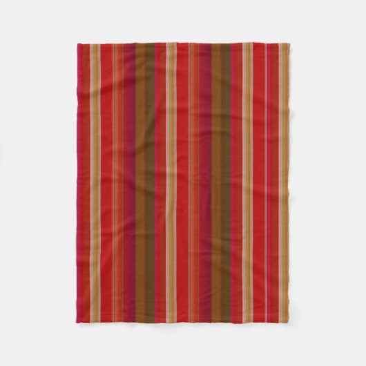 Red and Gold Stripes Fleece Deken (Voorkant)