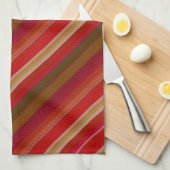 Red and Gold Stripes Theedoek (Quarter Fold)